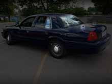 Steel wheels with chrome center hubcaps - Bars between front and rear seats to keep the bad guys in their place - Police antenna on trunk lid 